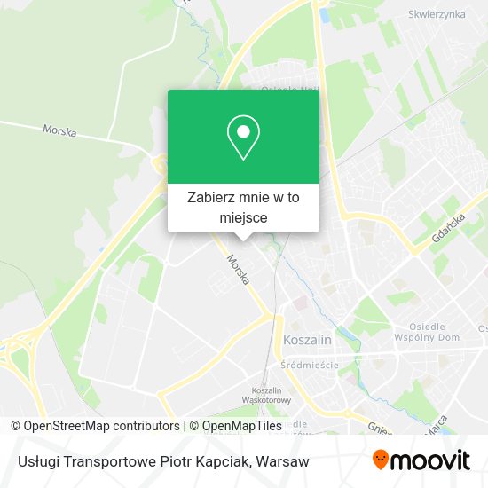 Mapa Usługi Transportowe Piotr Kapciak