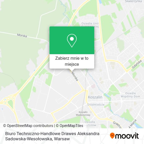 Mapa Biuro Techniczno-Handlowe Drawes Aleksandra Sadowska-Wesołowska