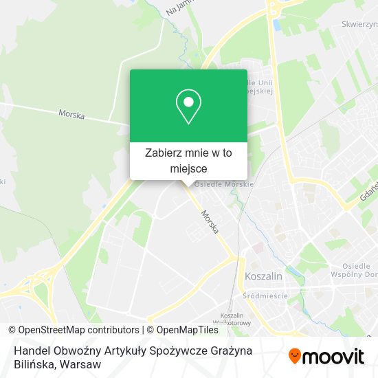 Mapa Handel Obwoźny Artykuły Spożywcze Grażyna Bilińska