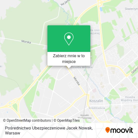 Mapa Pośrednictwo Ubezpieczeniowe Jacek Nowak