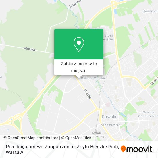 Mapa Przedsiębiorstwo Zaopatrzenia i Zbytu Bieszke Piotr