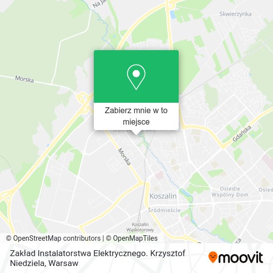 Mapa Zakład Instalatorstwa Elektrycznego. Krzysztof Niedziela