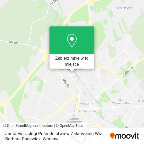 Mapa Jantarvis Usługi Pośrednictwa w Załatwianiu Wiz Barbara Pacewicz