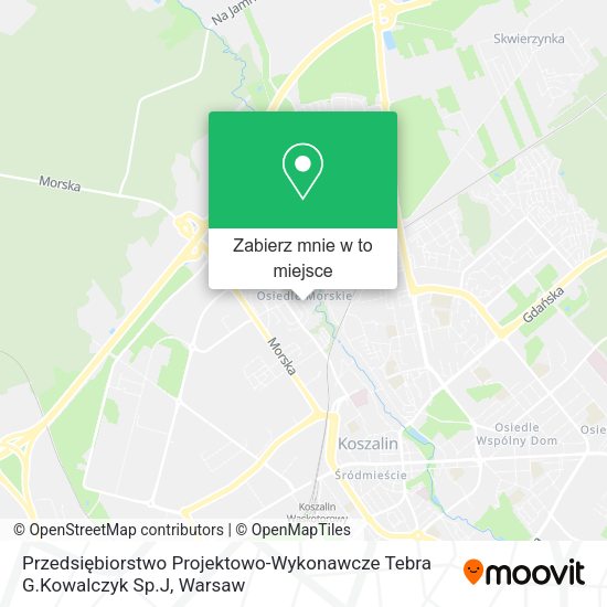 Mapa Przedsiębiorstwo Projektowo-Wykonawcze Tebra G.Kowalczyk Sp.J