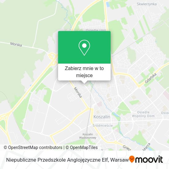 Mapa Niepubliczne Przedszkole Anglojęzyczne Elf