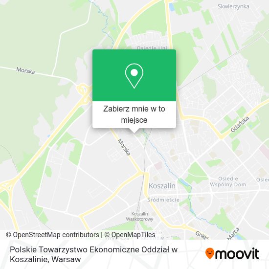 Mapa Polskie Towarzystwo Ekonomiczne Oddział w Koszalinie