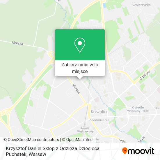 Mapa Krzysztof Daniel Sklep z Odzieza Dziecieca Puchatek