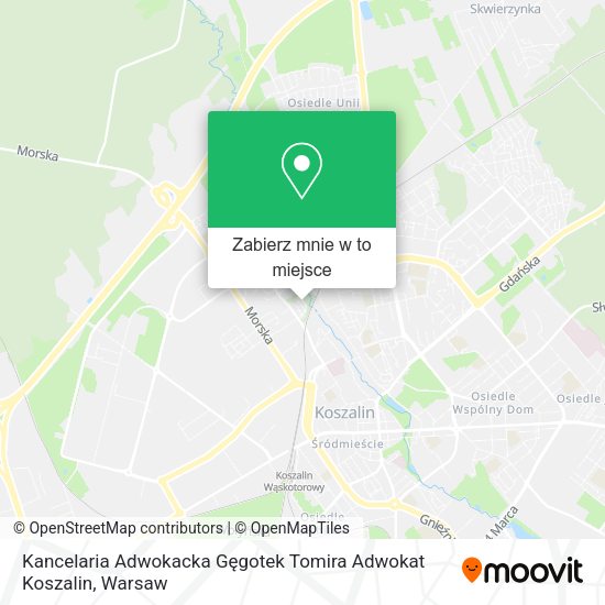 Mapa Kancelaria Adwokacka Gęgotek Tomira Adwokat Koszalin