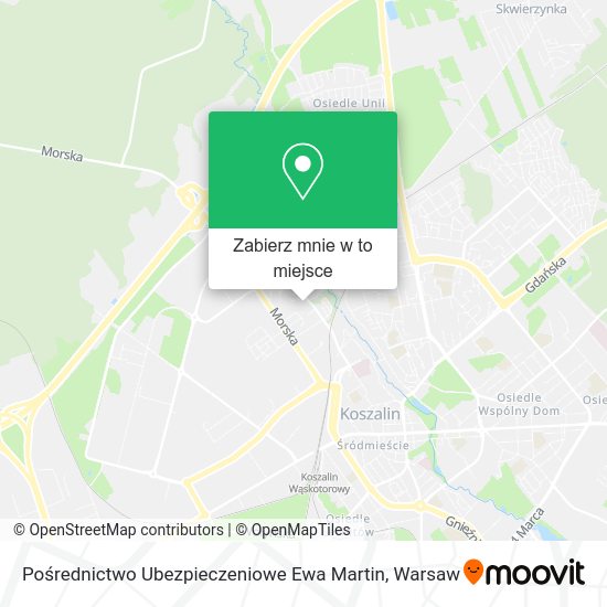 Mapa Pośrednictwo Ubezpieczeniowe Ewa Martin