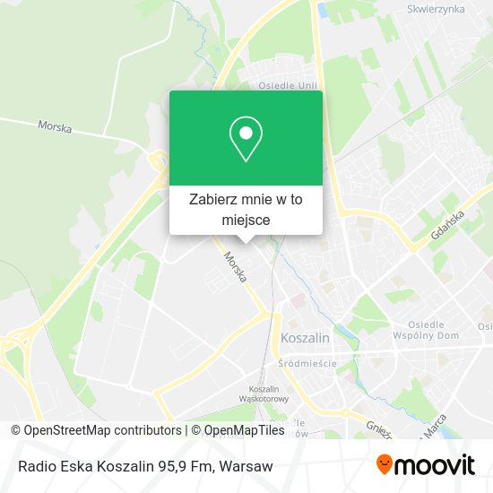 Mapa Radio Eska Koszalin 95,9 Fm