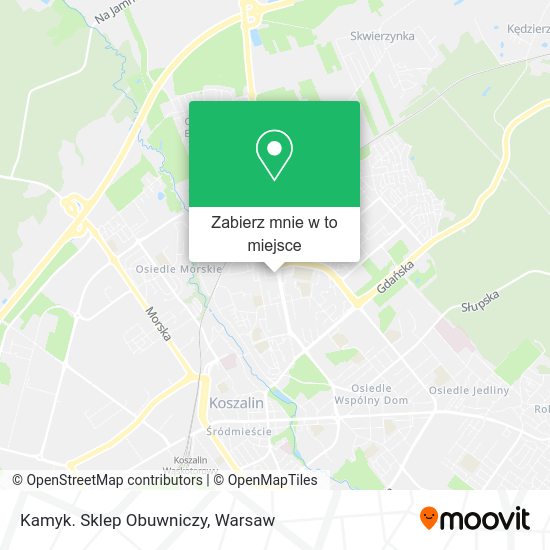 Mapa Kamyk. Sklep Obuwniczy