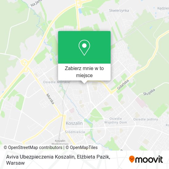 Mapa Aviva Ubezpieczenia Koszalin, Elżbieta Pazik