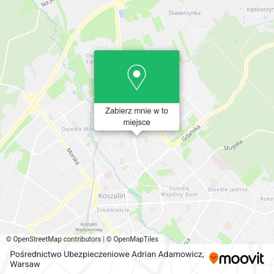 Mapa Pośrednictwo Ubezpieczeniowe Adrian Adamowicz