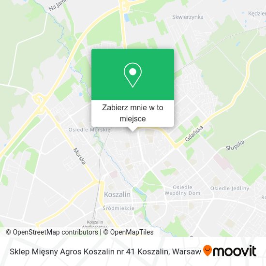 Mapa Sklep Mięsny Agros Koszalin nr 41 Koszalin