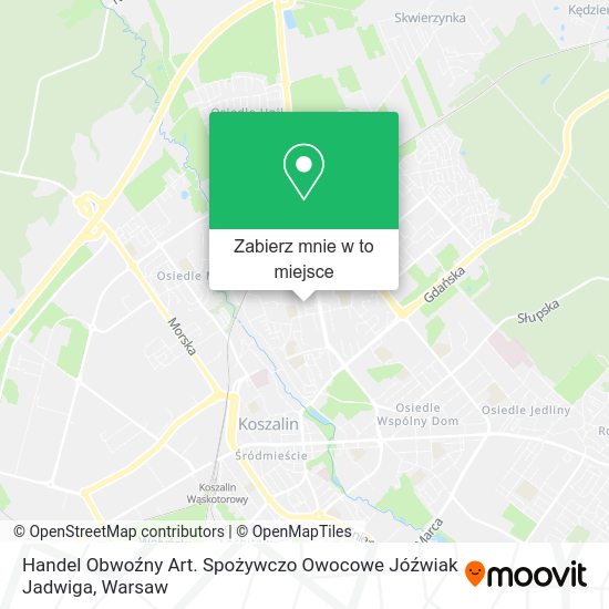 Mapa Handel Obwoźny Art. Spożywczo Owocowe Jóźwiak Jadwiga