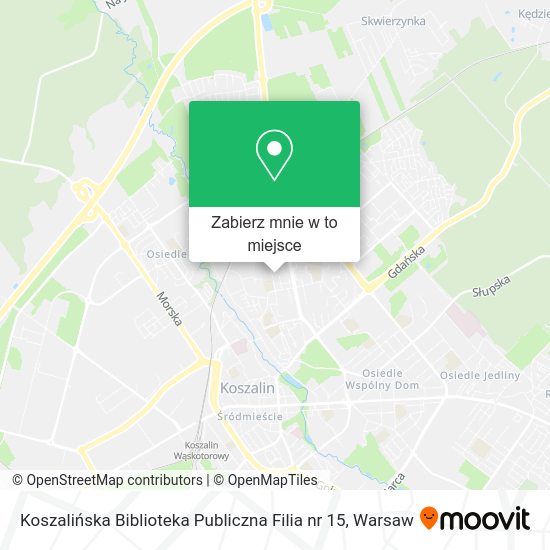 Mapa Koszalińska Biblioteka Publiczna Filia nr 15