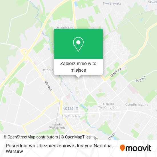 Mapa Pośrednictwo Ubezpieczeniowe Justyna Nadolna