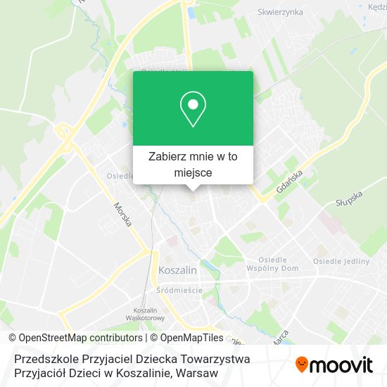 Mapa Przedszkole Przyjaciel Dziecka Towarzystwa Przyjaciół Dzieci w Koszalinie