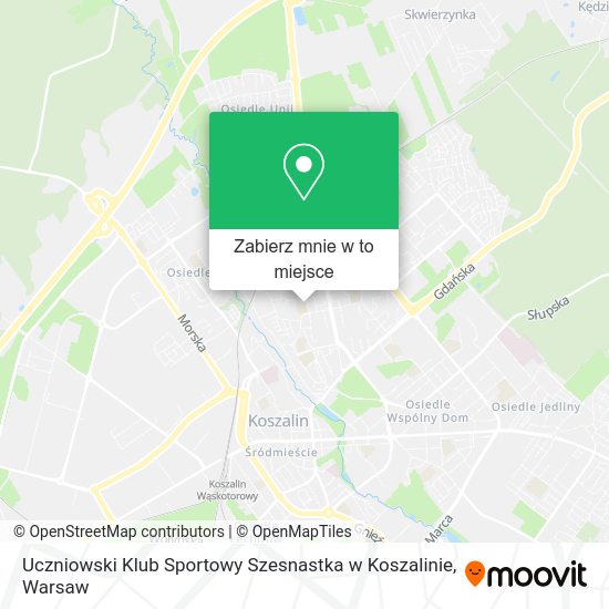 Mapa Uczniowski Klub Sportowy Szesnastka w Koszalinie