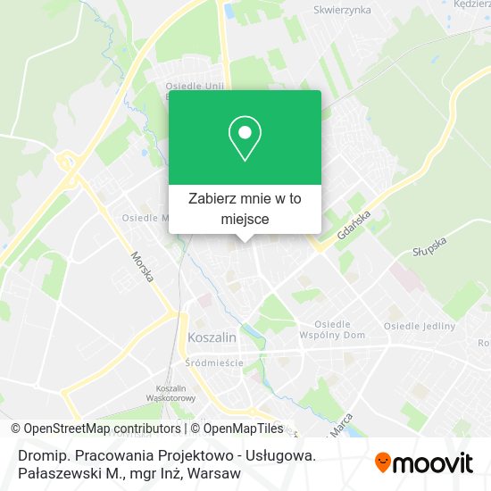 Mapa Dromip. Pracowania Projektowo - Usługowa. Pałaszewski M., mgr Inż