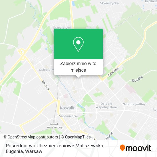 Mapa Pośrednictwo Ubezpieczeniowe Maliszewska Eugenia