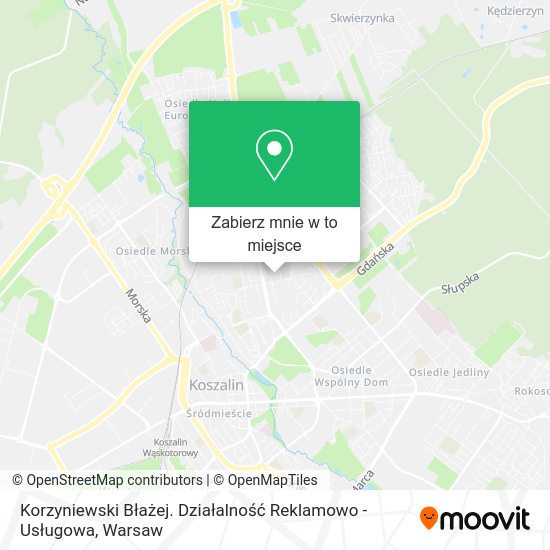 Mapa Korzyniewski Błażej. Działalność Reklamowo - Usługowa