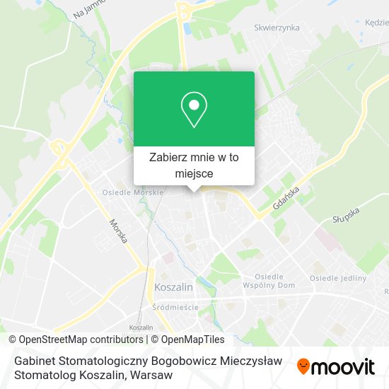 Mapa Gabinet Stomatologiczny Bogobowicz Mieczysław Stomatolog Koszalin