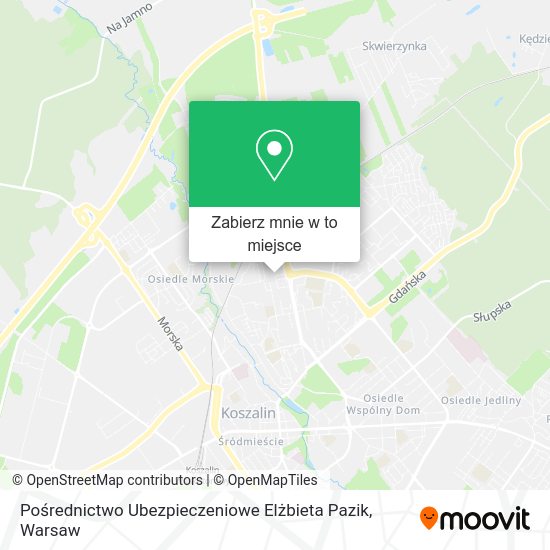 Mapa Pośrednictwo Ubezpieczeniowe Elżbieta Pazik