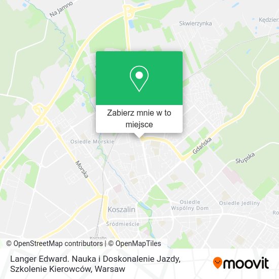 Mapa Langer Edward. Nauka i Doskonalenie Jazdy, Szkolenie Kierowców