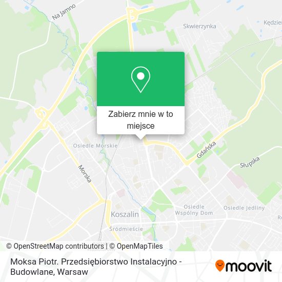 Mapa Moksa Piotr. Przedsiębiorstwo Instalacyjno - Budowlane