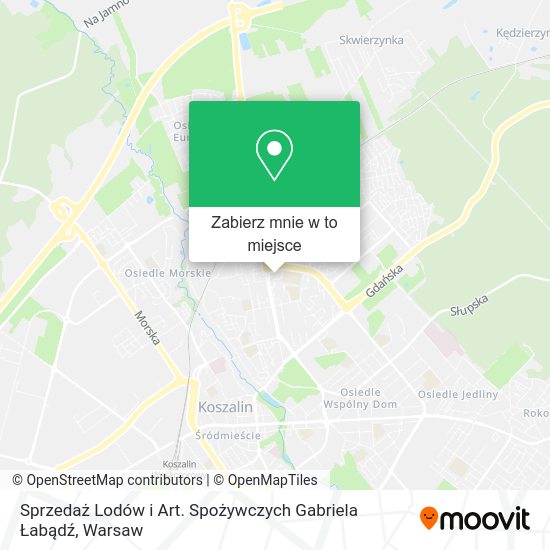 Mapa Sprzedaż Lodów i Art. Spożywczych Gabriela Łabądź