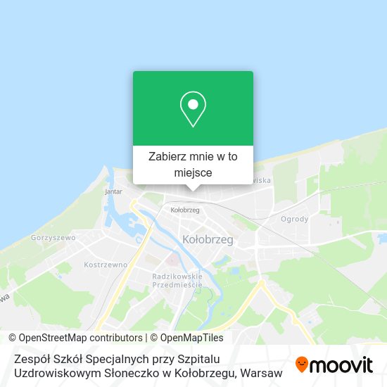 Mapa Zespół Szkół Specjalnych przy Szpitalu Uzdrowiskowym Słoneczko w Kołobrzegu