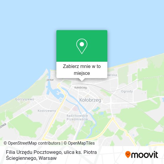 Mapa Filia Urzędu Pocztowego, ulica ks. Piotra Ściegiennego