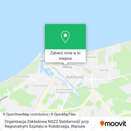 Mapa Organizacja Zakładowa NSZZ Solidarność przy Regionalnym Szpitalu w Kołobrzegu