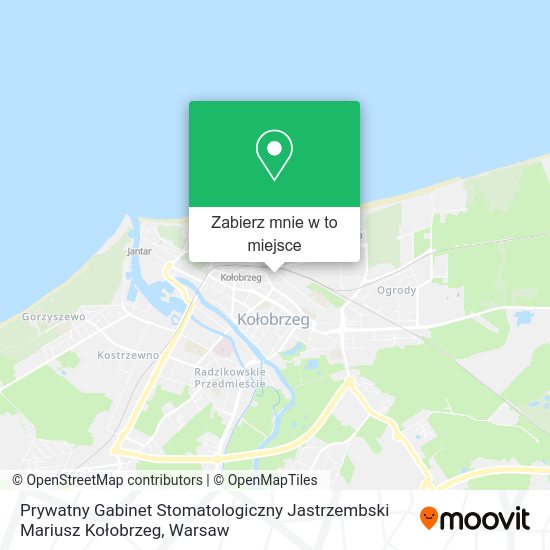 Mapa Prywatny Gabinet Stomatologiczny Jastrzembski Mariusz Kołobrzeg