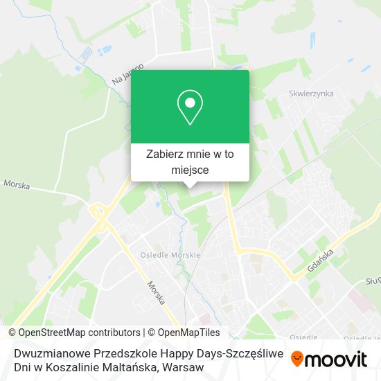 Mapa Dwuzmianowe Przedszkole Happy Days-Szczęśliwe Dni w Koszalinie Maltańska