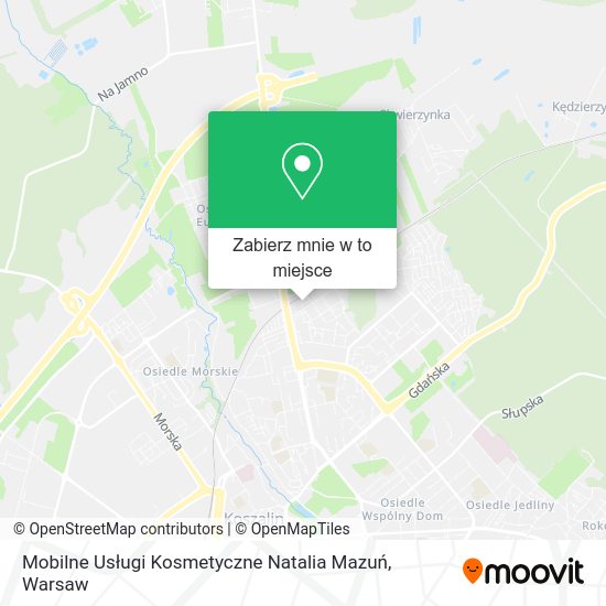 Mapa Mobilne Usługi Kosmetyczne Natalia Mazuń