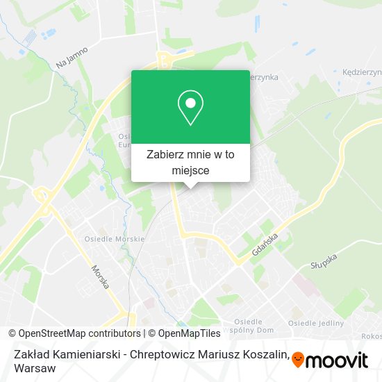 Mapa Zakład Kamieniarski - Chreptowicz Mariusz Koszalin