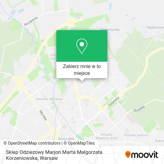 Mapa Sklep Odziezowy Marjon Marta Malgorzata Korzeniowska