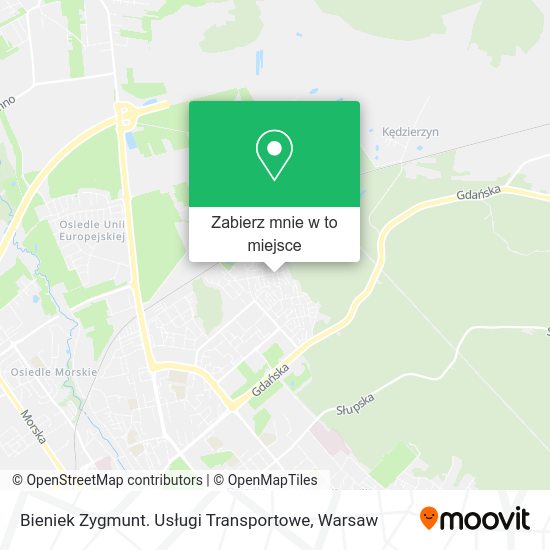 Mapa Bieniek Zygmunt. Usługi Transportowe