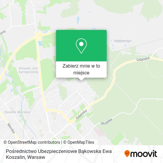 Mapa Pośrednictwo Ubezpieczeniowe Bąkowska Ewa Koszalin