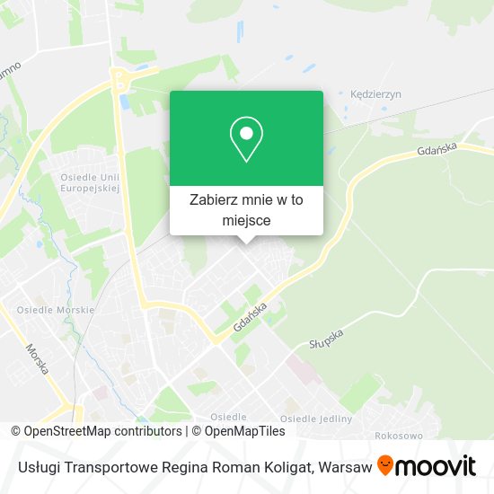 Mapa Usługi Transportowe Regina Roman Koligat