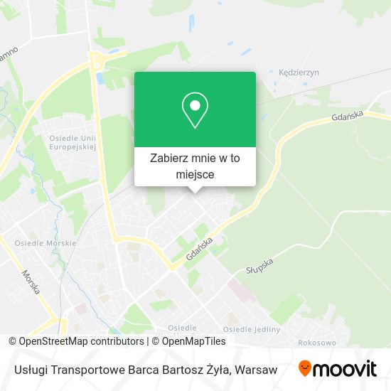 Mapa Usługi Transportowe Barca Bartosz Żyła