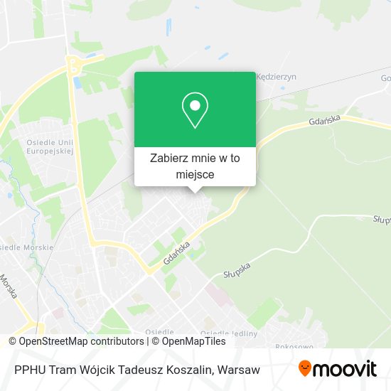 Mapa PPHU Tram Wójcik Tadeusz Koszalin