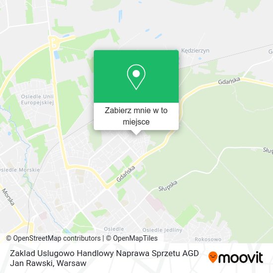 Mapa Zaklad Uslugowo Handlowy Naprawa Sprzetu AGD Jan Rawski