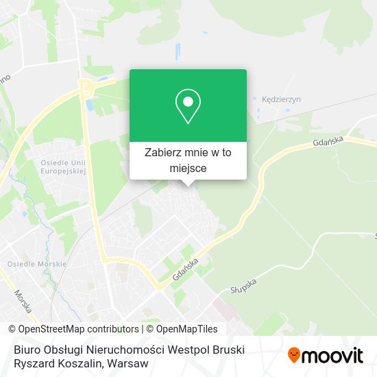 Mapa Biuro Obsługi Nieruchomości Westpol Bruski Ryszard Koszalin