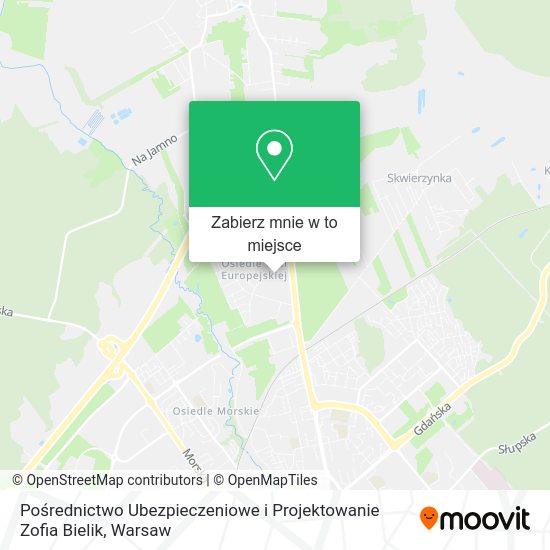 Mapa Pośrednictwo Ubezpieczeniowe i Projektowanie Zofia Bielik