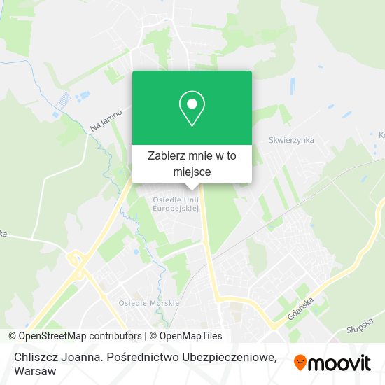 Mapa Chliszcz Joanna. Pośrednictwo Ubezpieczeniowe