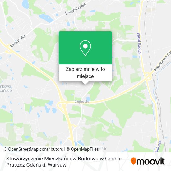 Mapa Stowarzyszenie Mieszkańców Borkowa w Gminie Pruszcz Gdański