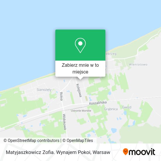 Mapa Matyjaszkowicz Zofia. Wynajem Pokoi